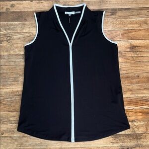 Calvin Klein Black Sleeveless Top with White Trim NEW WITHOUT TAGS